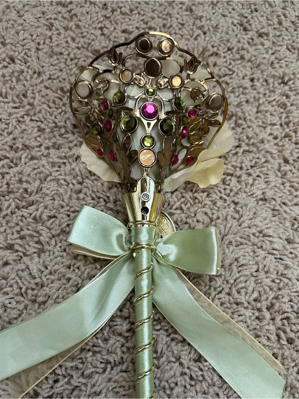 Disney Store Frozen Anna Coronation Costume Dress Size 7/8 Shoes 2/3 Crown Wand